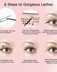 Picture instructions how to apply lash clustes