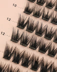Close up of dramatic style cluster lashes