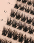 Close up of dramatic style cluster lashes