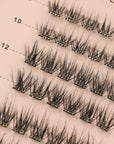 close up of press on lash clusters in a natural style
