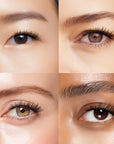 Close-up of eyes with bit of glam press on lash clusters