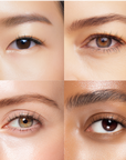 Close-up of eyes with different skin tones with natural style pre glued lash clusters
