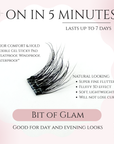 highlights and benefits about bit of glam style self adhesive lash cluster 