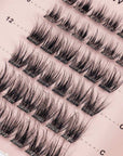 close up of natural soft press on lashes