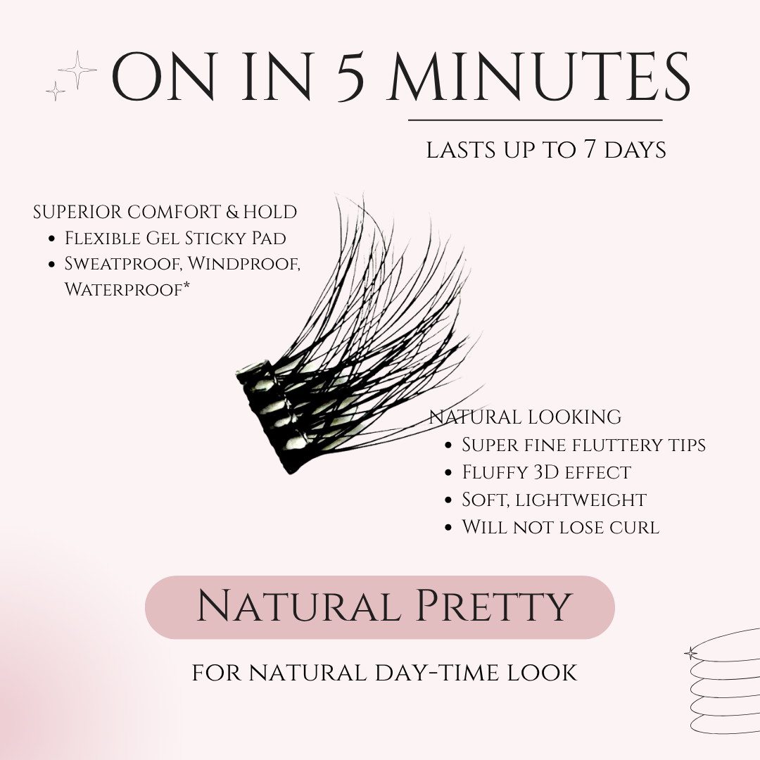 Pre-Glued Lashes - Natural Pretty